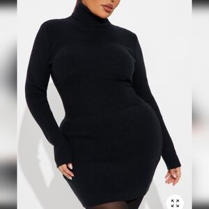 Elegant Black Sweater Dress